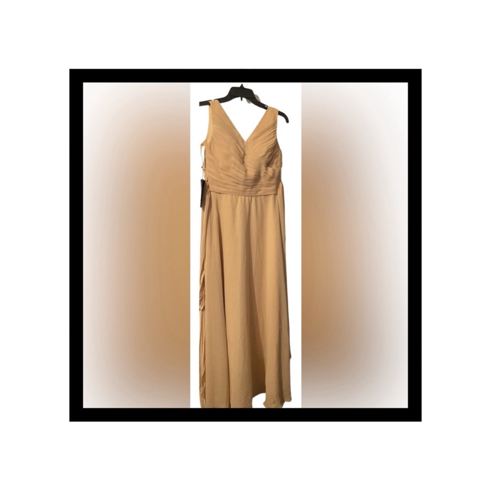 Women's V Neck Chiffon Pleat Long Bridesmaid Dresses Prom Gown
